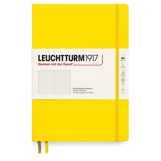 Dotted notebook Lt B5 Hård pärm Lemon från Leuchtturm1917 - Gul anteckningsbok - Tidformera