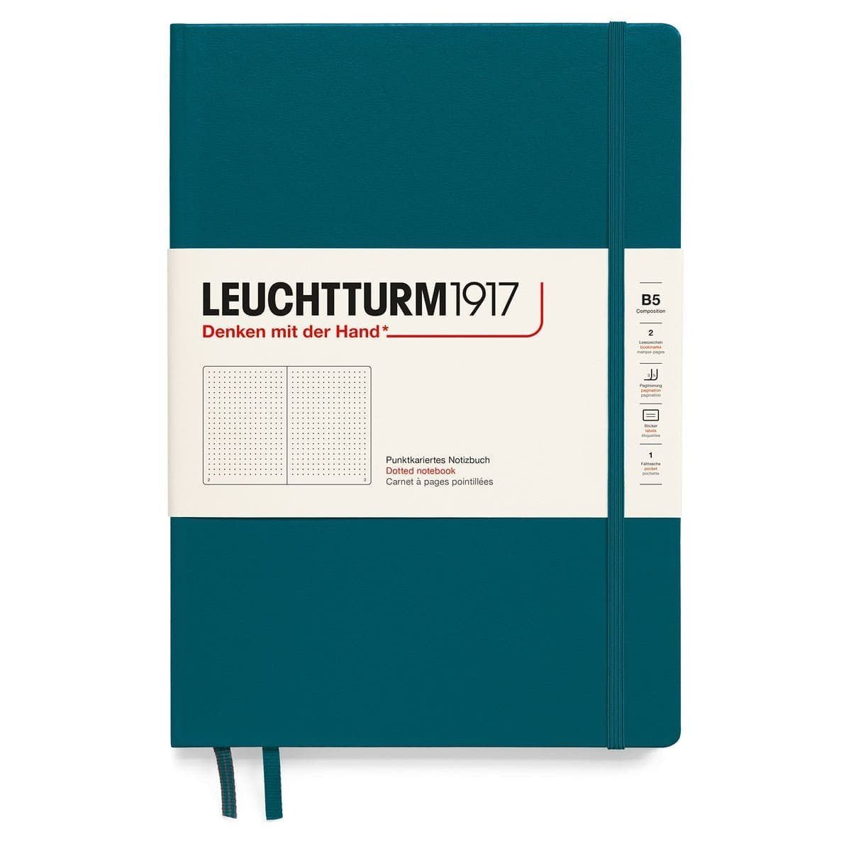 Dotted notebook Lt B5 Hård pärm Pacific Green - Leuchtturm1917 - Tidformera