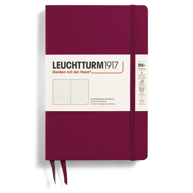 Dotted notebook Lt B6 Hård pärm Port Red från Leuchtturm1917 - Röd anteckningsbok - Tidformera