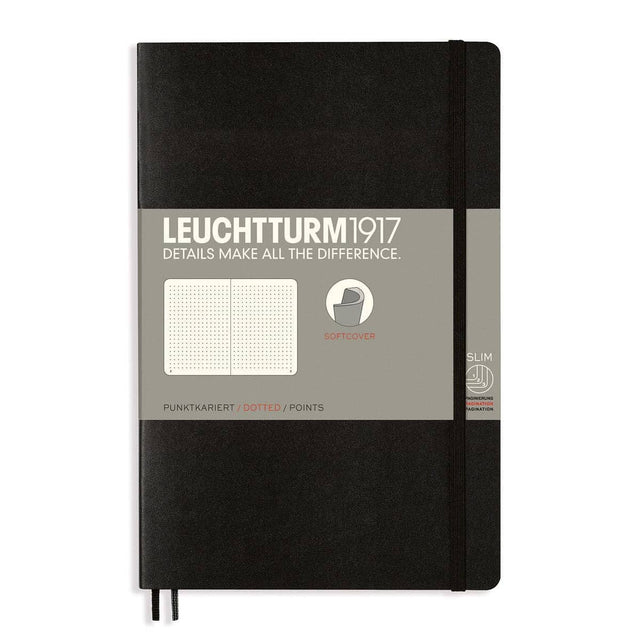 Dotted notebook Lt B6 Mjuk pärm Black från Leuchtturm1917 - Svart anteckningsbok - Tidformera