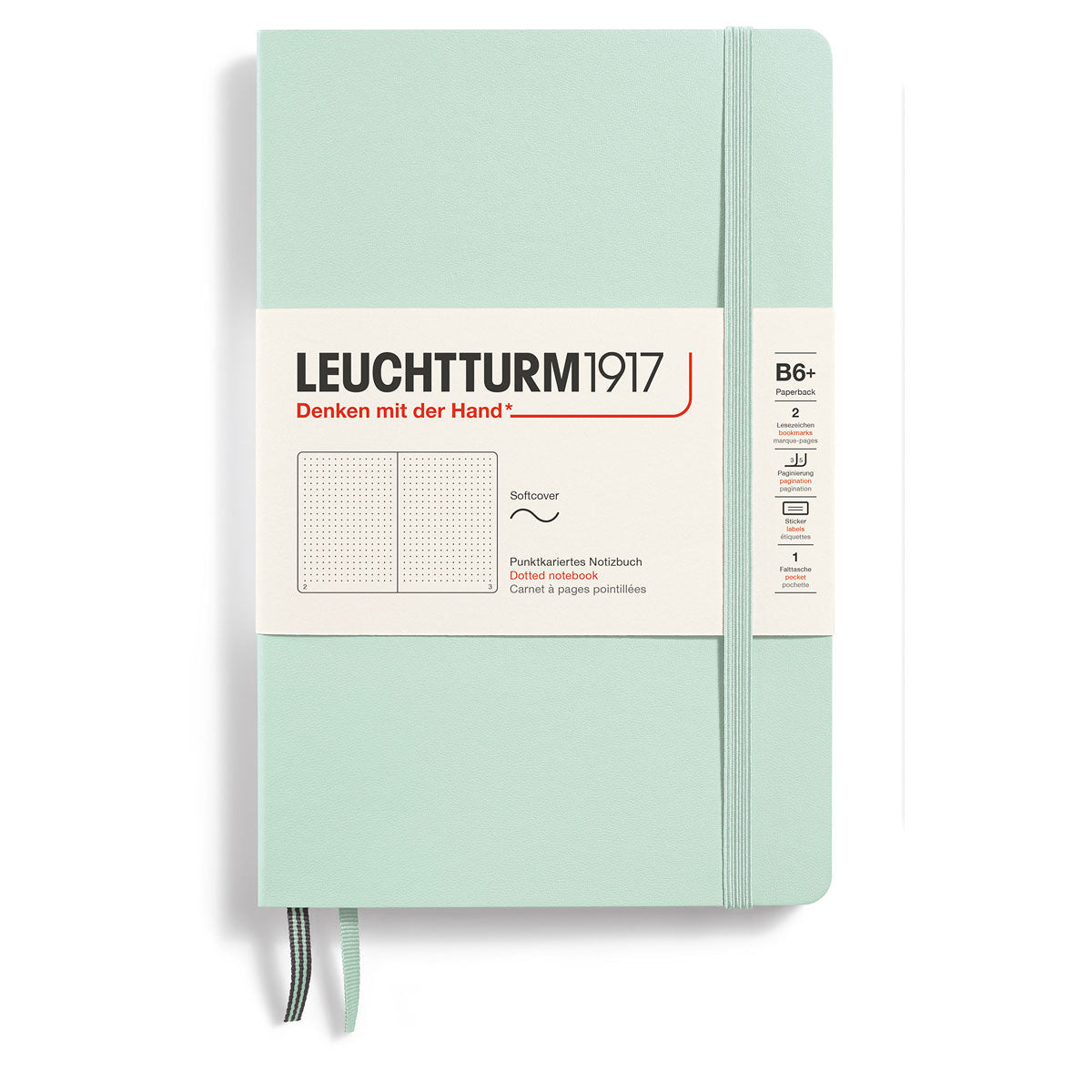 Dotted notebook Lt B6 Mjuk pärm Mint Green från Leuchtturm1917 - Mintgrön anteckningsbok - Tidformera