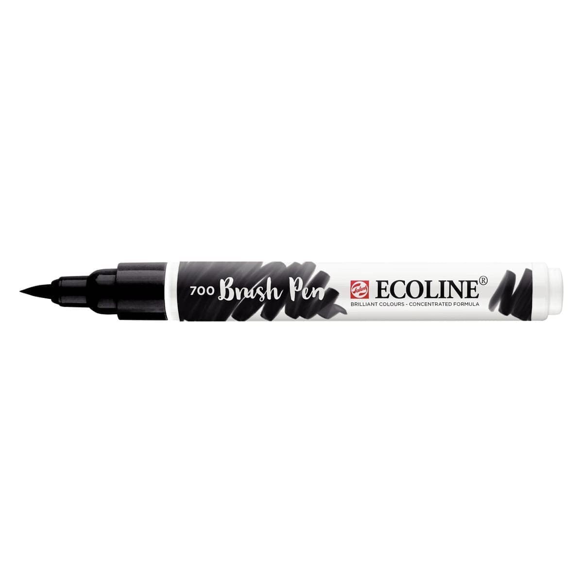 Ecoline Brush Pen - Black 700 från Royal Talens - Svart penselpenna utan lock - Tidformera