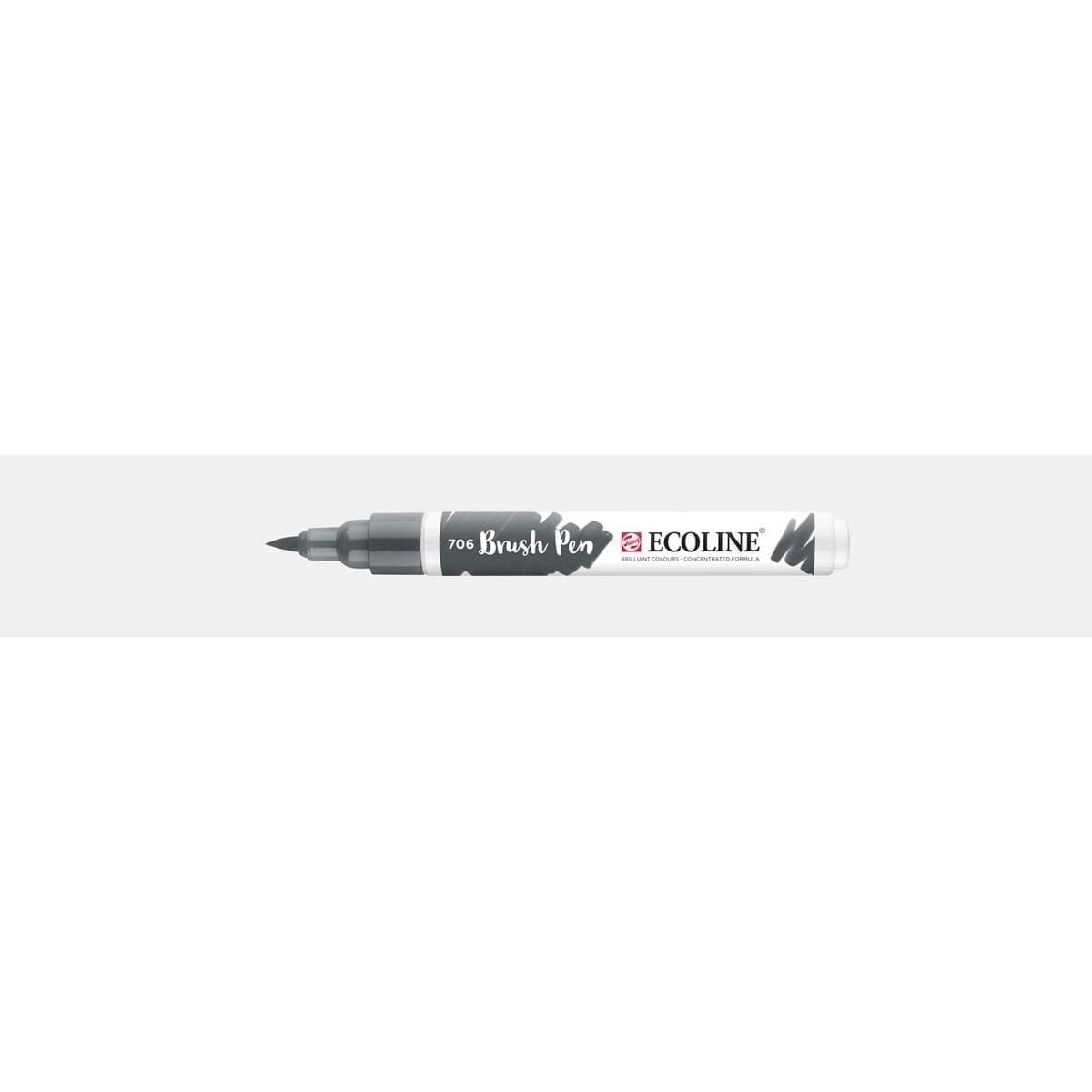 Ecoline Brush Pen - Deep grey 706 från Royal Talens - Grå penselpenna utan lock - Tidformera