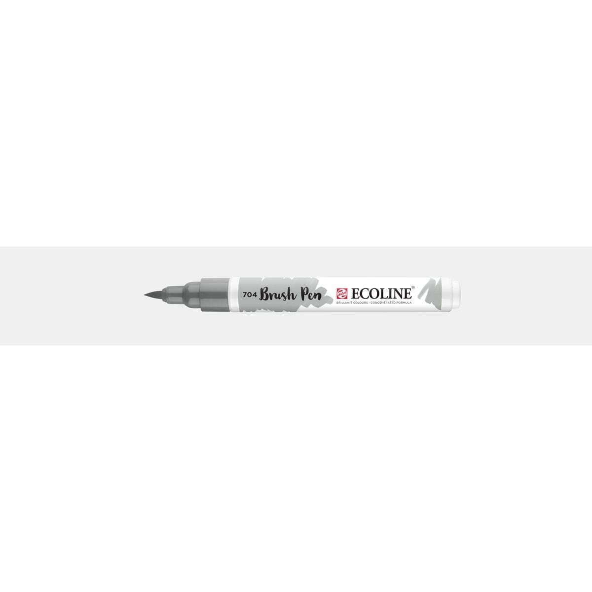 Ecoline Brush Pen - Grey 704 från Royal Talens - Grå penselpenna utan lock - Tidformera