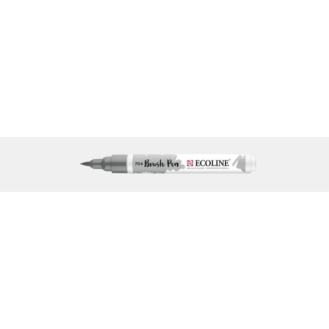 Ecoline Brush Pen - Grey 704 från Royal Talens - Grå penselpenna utan lock - Tidformera