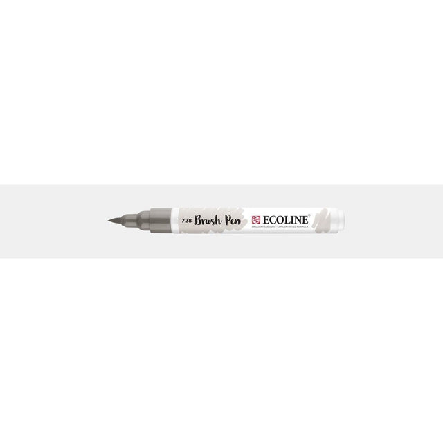 Ecoline Brush Pen - Warm grey light 728 från Royal Talens - Grå penselpenna utan lock - Tidformera