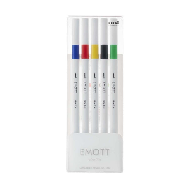 Emott ever fine Fineliner 5 - set - No: 1 Vivid color - 1 - Uni Mitsubishi Pencil - Tidformera