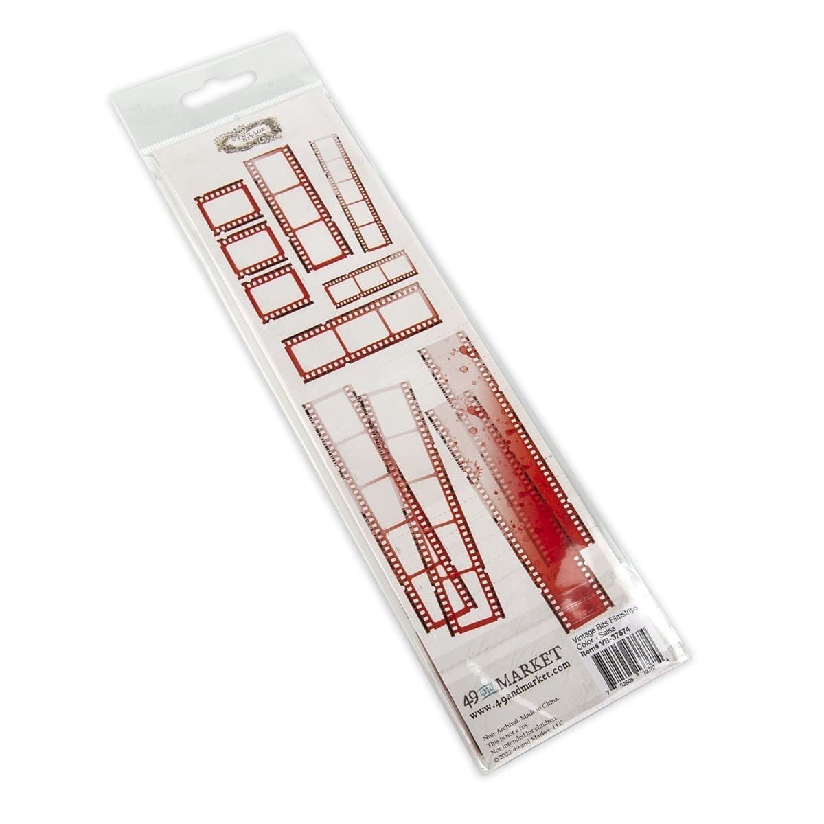 Förpackning med röda Essential filmstrips - Salsa - från 49 and Market - Tidformera