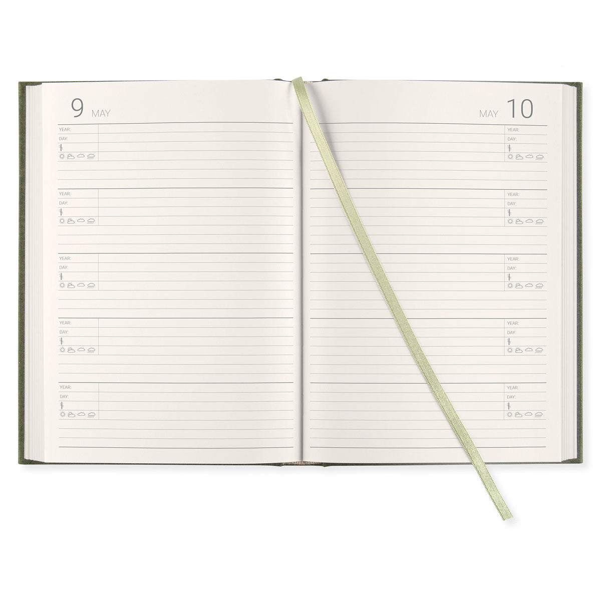 Five Year Diary - Khaki Green - 2 - Paperstyle - Tidformera