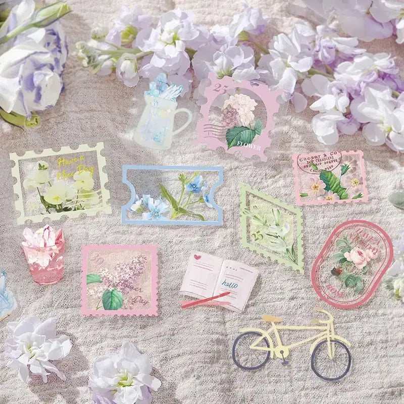 Flake stickers Clear Garden Post Office - Cut Flowers - 3 - BGM - Tidformera