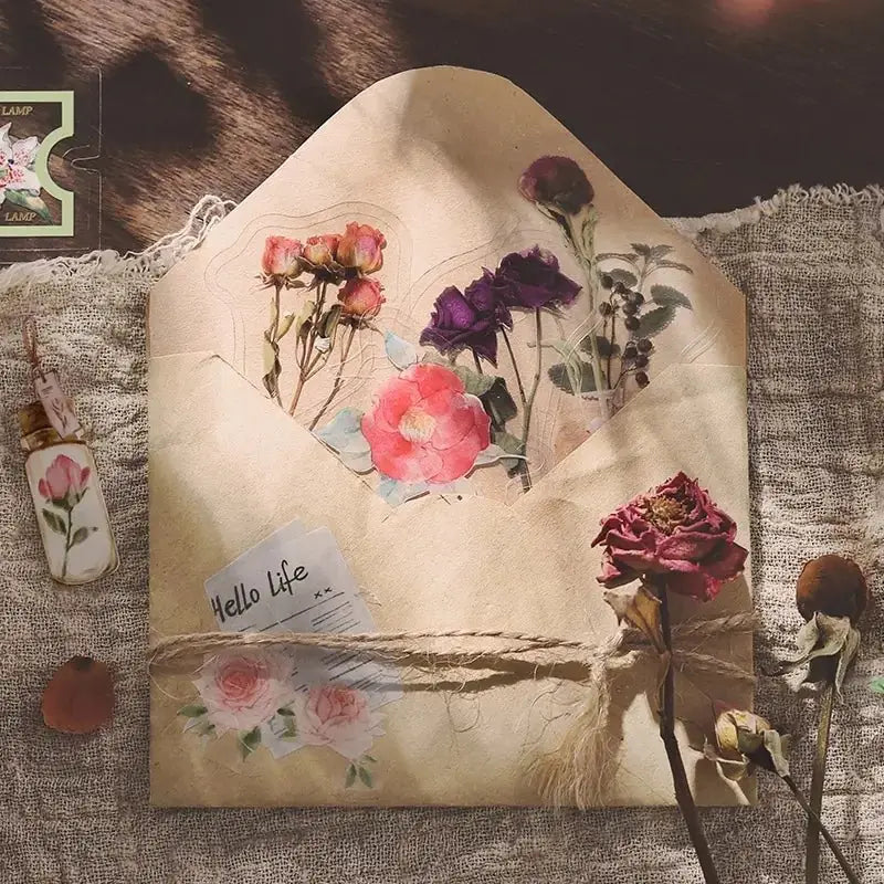 Flake stickers Clear Garden Post Office - Dried Flowers - 3 - BGM - Tidformera