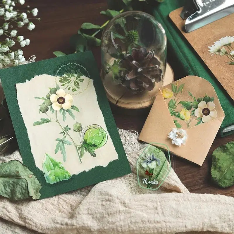 Flake stickers Clear Garden Post Office - Green - 4 - BGM - Tidformera