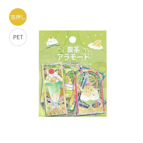 Flake stickers - Clear - Kissa a la Mode - Stained green - 1 - BGM - Tidformera