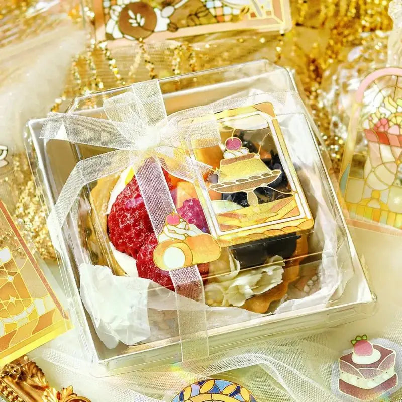 Flake stickers - Clear - Kissa a la Mode - Stained yellow - 4 - BGM - Tidformera