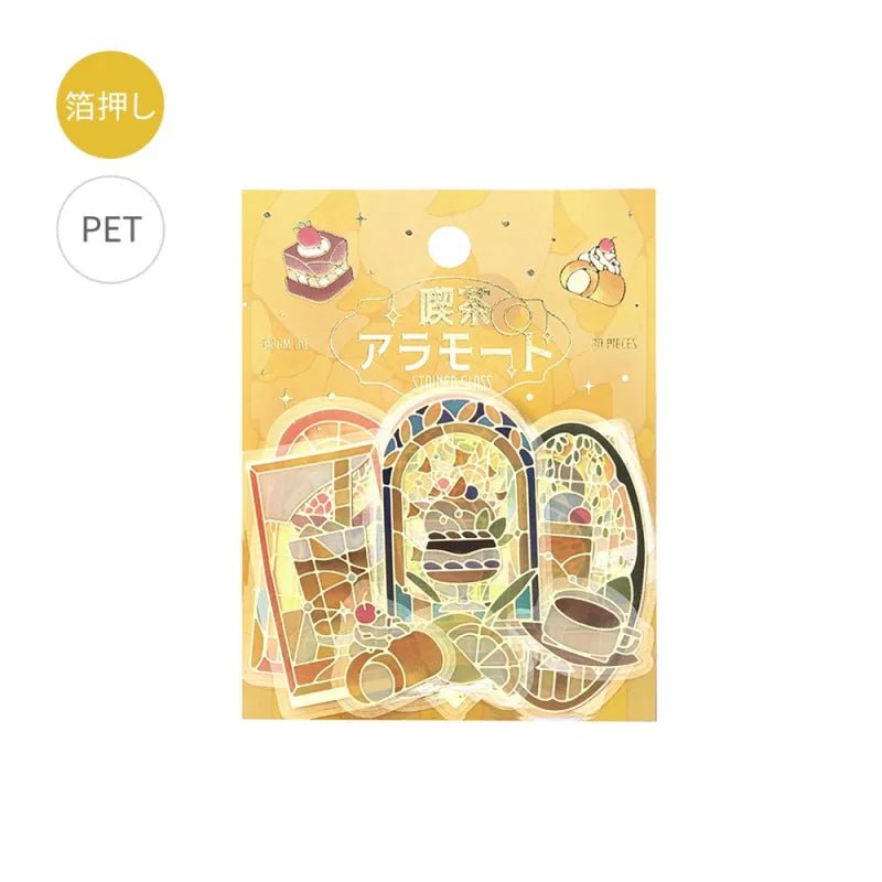 Flake stickers - Clear - Kissa a la Mode - Stained yellow - 1 - BGM - Tidformera