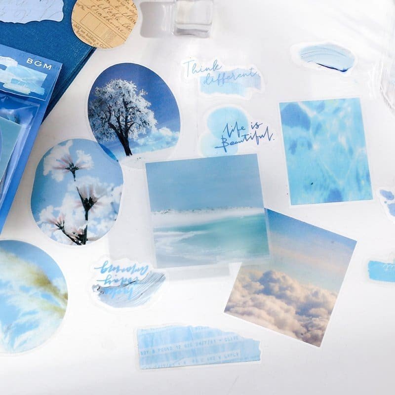 Flake stickers Color poems - Blue - 3 - BGM - Tidformera