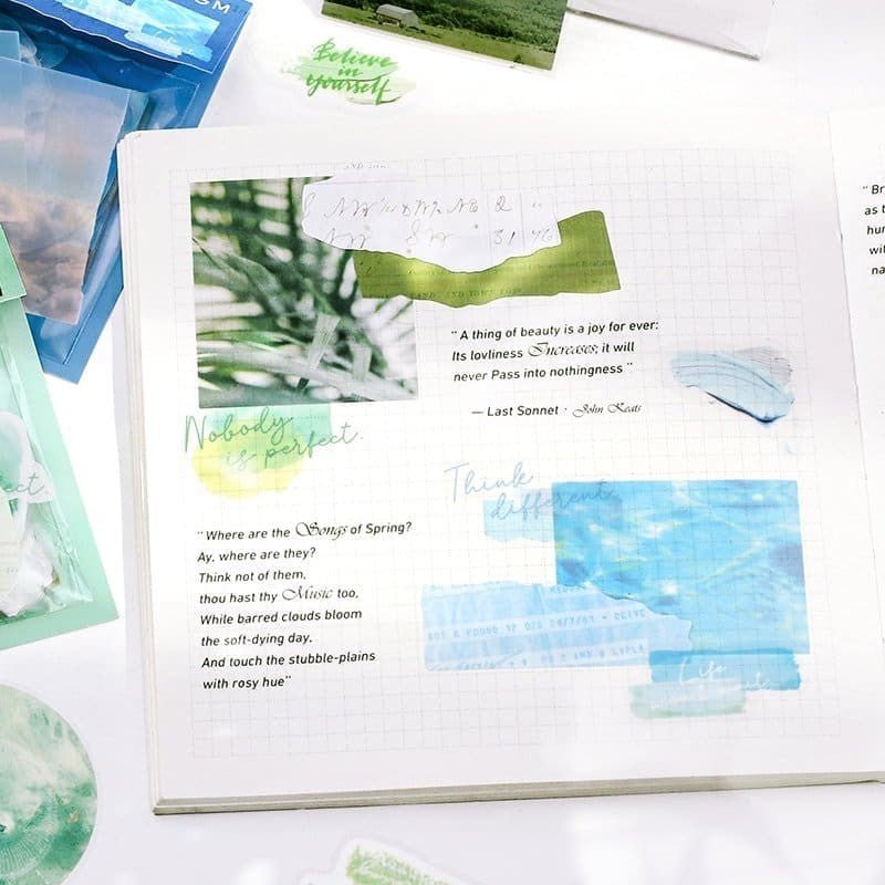 Flake stickers Color poems - Blue - 4 - BGM - Tidformera