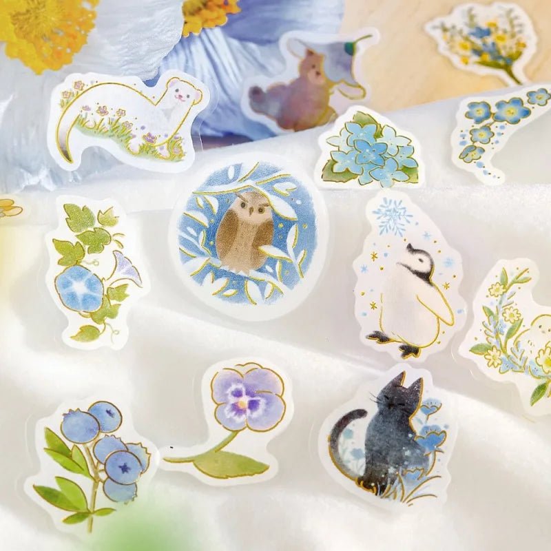 Flake stickers Little Forest - Blue - 3 - BGM - Tidformera