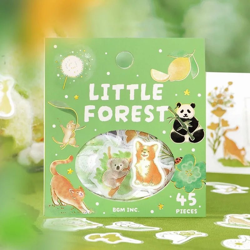 Flake stickers Little Forest - Green - 5 - BGM - Tidformera