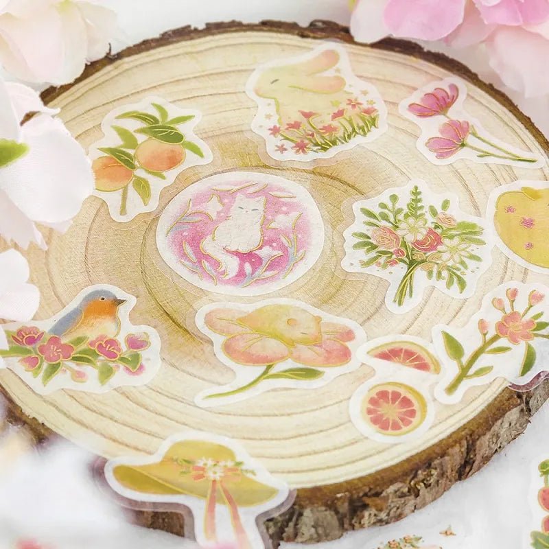 Flake stickers Little Forest - Pink - 3 - BGM - Tidformera