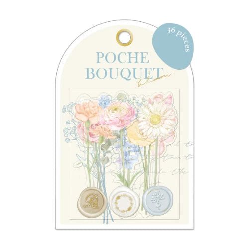 Flake stickers Poche Bouquet Bloom - Pastel - Q-LiA - Tidformera