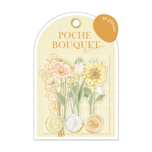 Flake stickers Poche Bouquet Bloom - Yellow - Q-LiA - Tidformera
