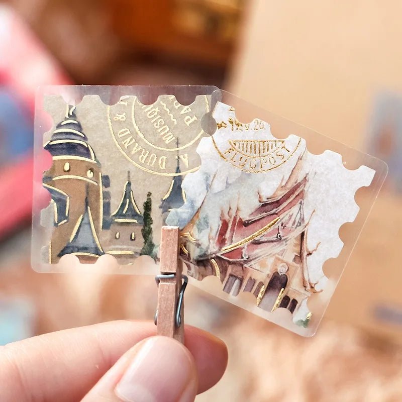 Flake stickers Post Office - Around the World - 5 - BGM - Tidformera