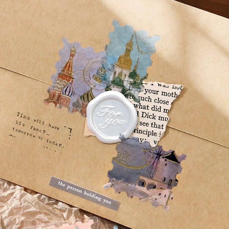 Flake stickers Post Office - Around the World - 4 - BGM - Tidformera