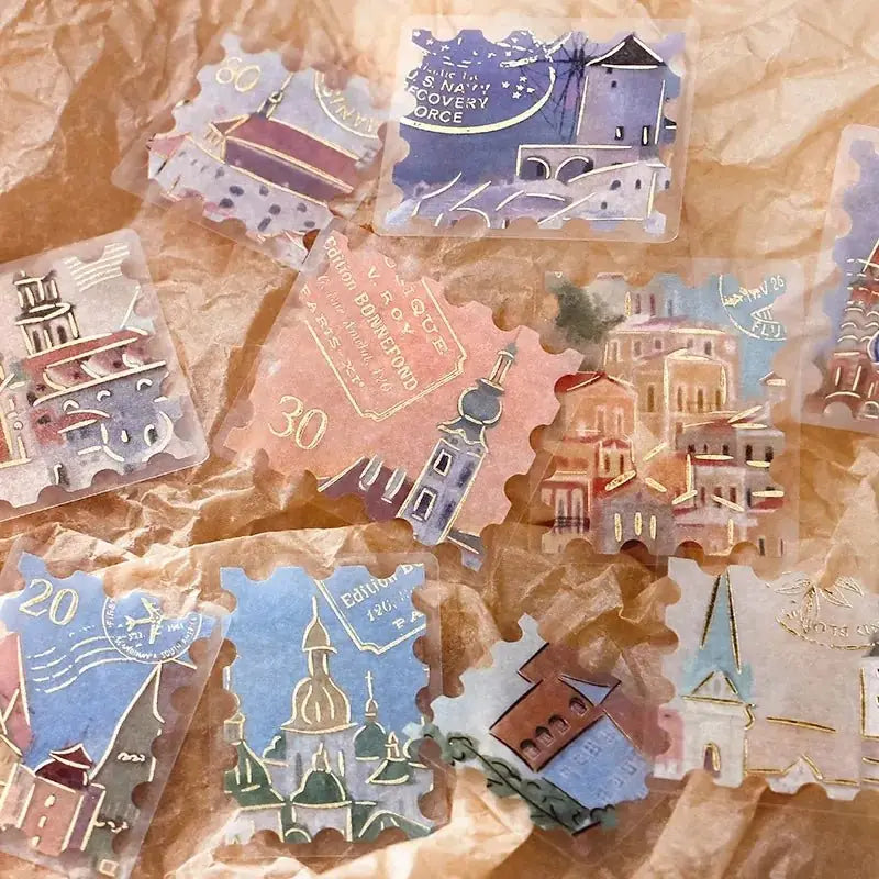 Flake stickers Post Office - Around the World - 3 - BGM - Tidformera