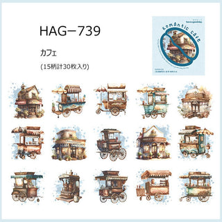 Flake stickers Romantic café - Coffee shop - 1 - Other - Tidformera