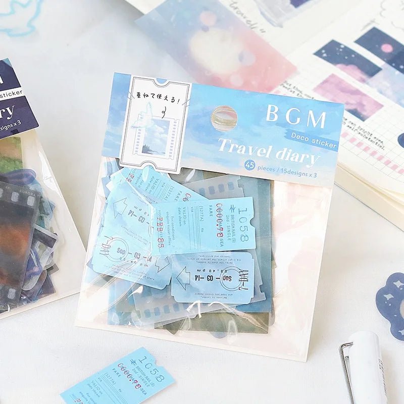 Flake stickers Travel Diary - Sky - 4 - BGM - Tidformera