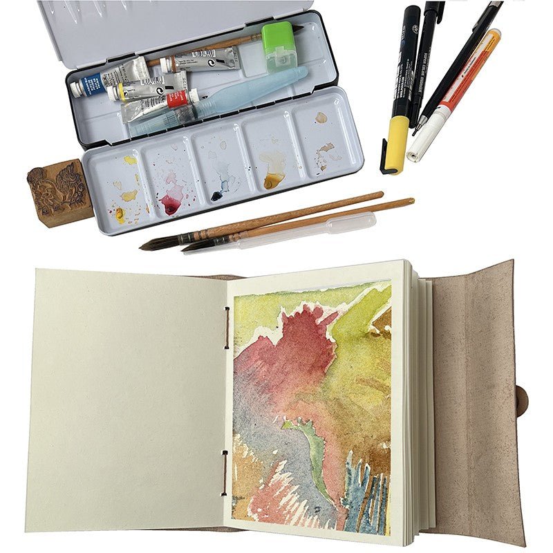 Flora Leather Journal Denim - 3 - Lamali - Tidformera