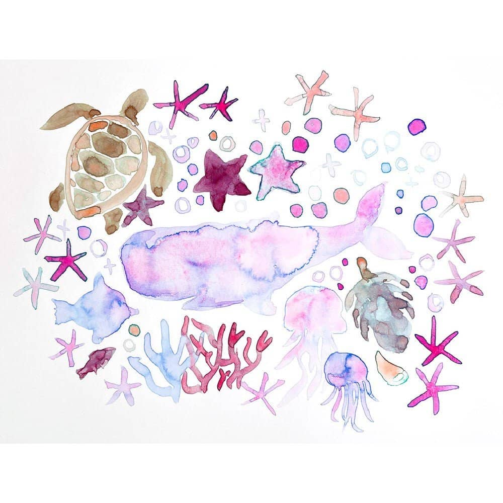 GANSAI TAMBI Akvarellfärg 6 - pack - Granulating colors - Exempel på hur du kan måla med färgerna - ZIG Kuretake - Tidformera