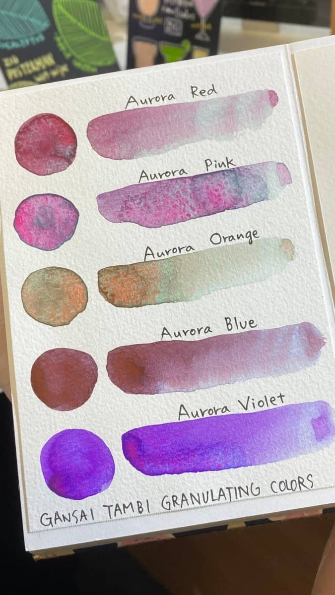 GANSAI TAMBI Akvarellfärg 6 - pack - Granulating colors - 8 - ZIG Kuretake - Tidformera