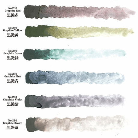 GANSAI TAMBI Akvarellfärg 6 - pack Graphite Colors - 2 - ZIG Kuretake - Tidformera
