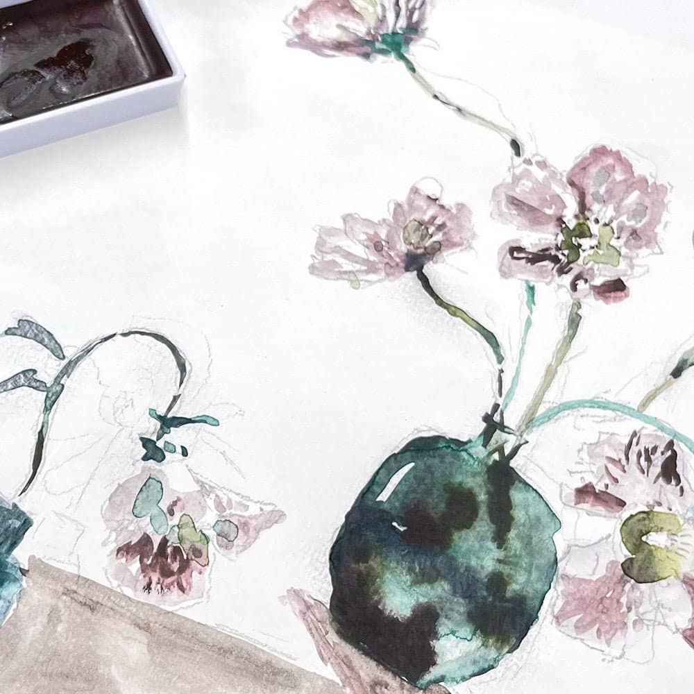 GANSAI TAMBI Akvarellfärg 6 - pack Graphite Colors - 3 - ZIG Kuretake - Tidformera