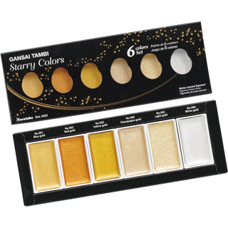 GANSAI TAMBI Akvarellfärg 6 - pack - Starry colors - 1 - ZIG Kuretake - Tidformera