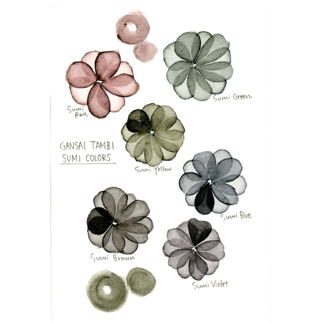 Gansai Tambi Akvarellfärg 6 - pack - Sumi Colors - 3 - ZIG Kuretake - Tidformera