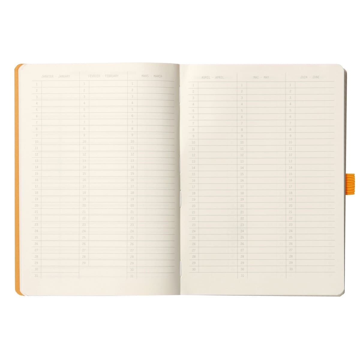 GoalBook Dotted notebook A5 - Daffodil yellow - Rhodia - Tidformera