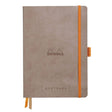 GoalBook Dotted notebook A5 - Taupe från Rhodia - Beige anteckningsbok. Boken har 2 bokmärkesband samt en orange gummiband för stängning och pennhållare.
- Tidformera