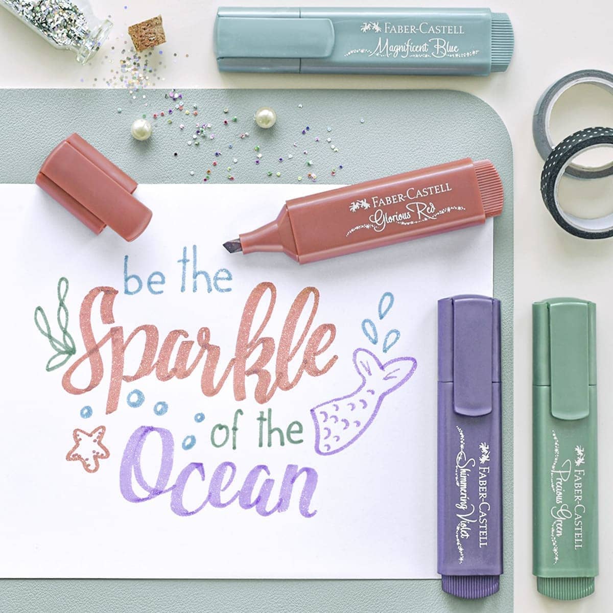 Highlighter Metallic Överstrykningspenna - Precious Green - 4 - Faber - Castell - Tidformera