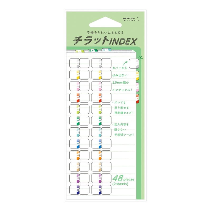 Index Chiratto Stickers - Number Color - 1 - Midori - Tidformera
