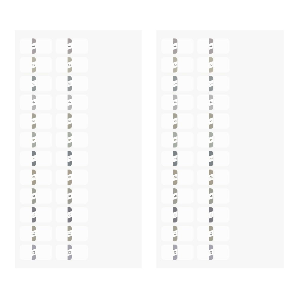 Index Chiratto Stickers - Number Gray - 4 - Midori - Tidformera