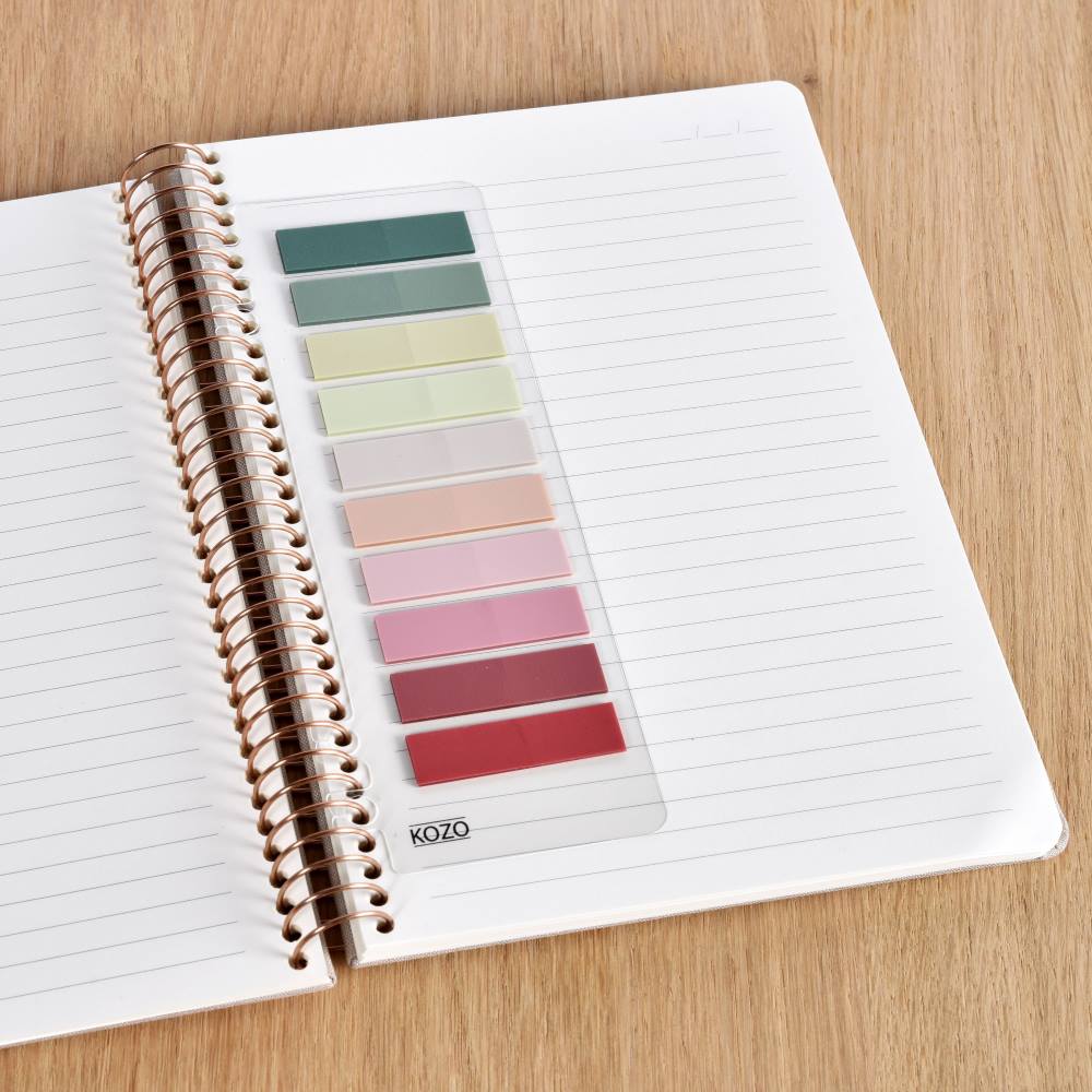 Index tabs 10 färger - Blush - 3 - Kozo - Tidformera