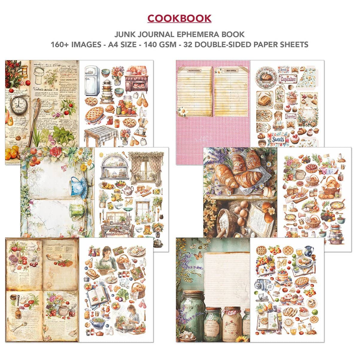Junk Journal & Ephemera book - CookBook - 2 - Ciao Bella - Tidformera