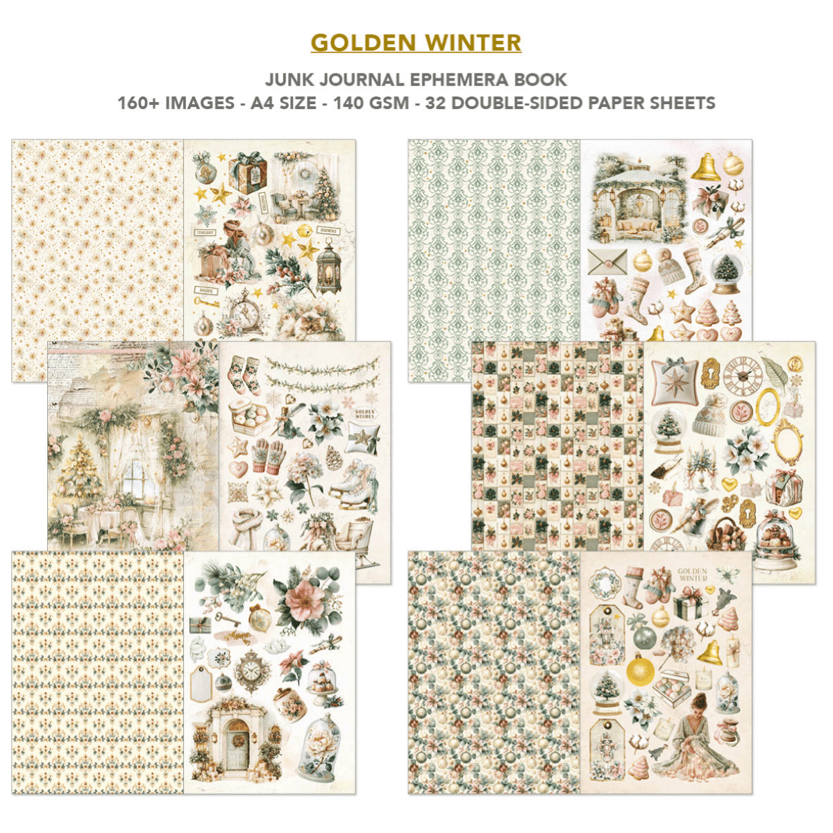 Junk Journal & Ephemera book - Golden Winter - 3 - Ciao Bella - Tidformera