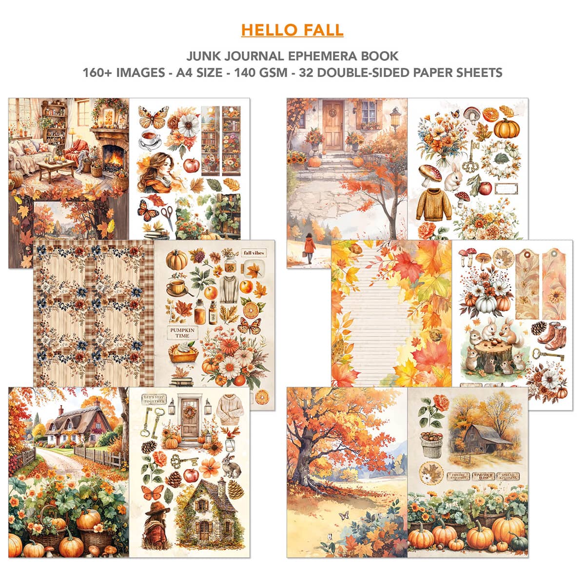 Junk Journal & Ephemera book - Hello Fall - 3 - Ciao Bella - Tidformera