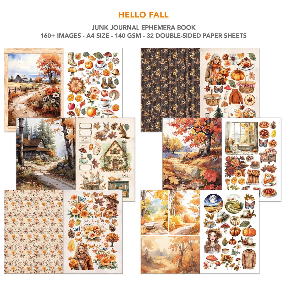 Junk Journal & Ephemera book - Hello Fall - 2 - Ciao Bella - Tidformera