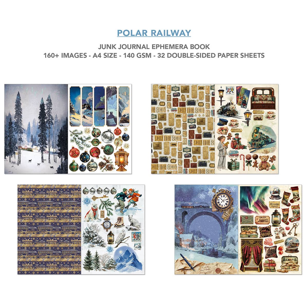 Junk Journal & Ephemera book - Polar Railway - 4 - Ciao Bella - Tidformera