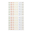 Kalenderstickers Midori Trackers - Weather. Ark med stickers med små klistermärken. Mitiven på dessa är regnbågar, sol, sol med moln, regnmoln. Tidformera
